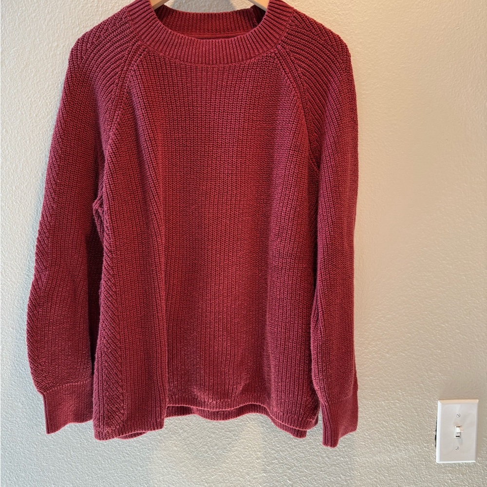 Fat Face Women's Burgundy Crew Neck Sweater